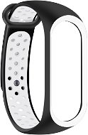 Eternico Sporty solid black and white pre Xiaomi Mi band 5 / 6 - Remienok na hodinky