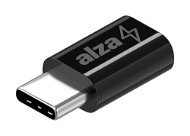 AlzaPower Mini USB-C – Micro USB Black - Redukcia