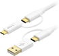 Data Cable AlzaPower MultiCore 4in1 USB 60W 480Mbps 1m White - Datový kabel