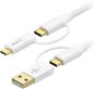 Data Cable AlzaPower MultiCore 4in1 USB 60W 480Mbps 1m White - Datový kabel