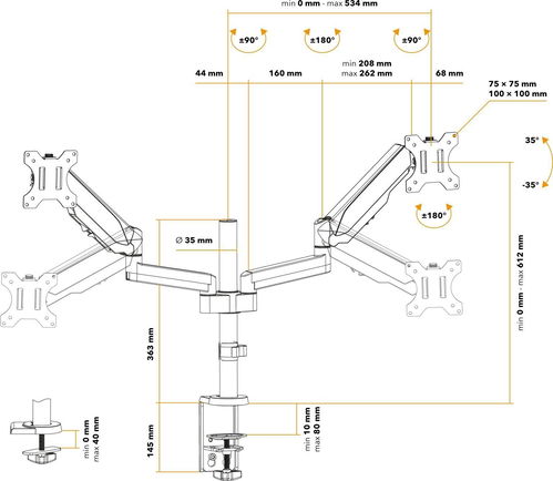 AlzaErgo Arm O25B from 24,290 Ft - Monitor Arm