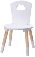 Home Styling Collection Dřevěná, bílá, opěradlo s obláčkem, 30 × 30 × 53 cm - Baby Highchair