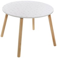 Atmosphera For Kids Kulatý, vzor hvězdiček, MDF a dřevěné nohy, průměr 60 × 42,5 cm, bílý - Kids' Table