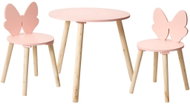 Home Styling Collection Butterfly set, round table + 2 chairs, butterfly-wing backrests - Children's Furniture