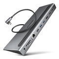 AXAGON HMC-4KX3 Docking Station, USB-C 5Gbps, 3x USB-A, 2x HDMI, DP, RJ-45, SD/mSD, audio, PD 100W