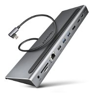 AXAGON HMC-4KX3  Docking Station, USB-C 5 Gbps, 3× USB-A, 2× HDMI, DP, RJ-45,  SD/microSD, audio, PD 100 W - Dokovacia stanica
