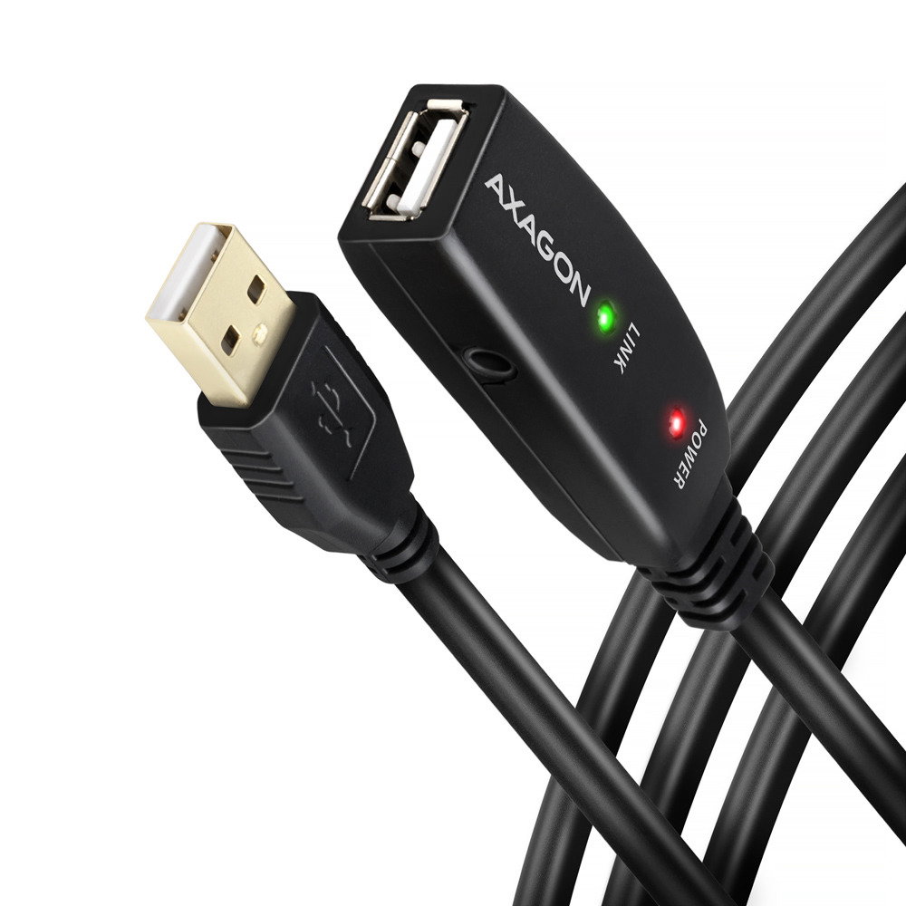 AXAGON ADR-220 USB 2.0 Active Extension / Repeater Cable, USB A to USB A, 20 m