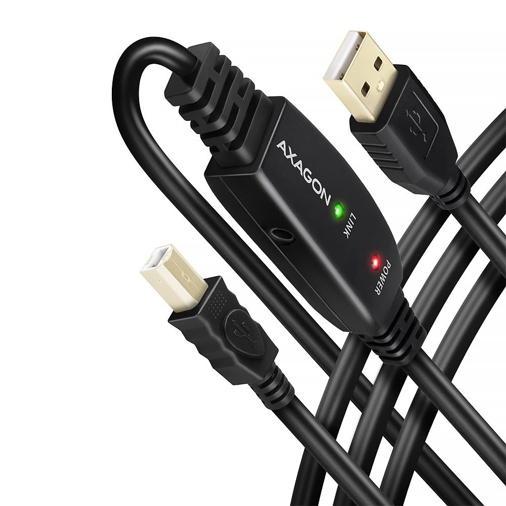 AXAGON ADR-215B USB 2.0 Active Connecting / Repeater Cable, USB-A to USB-B, 15 m
