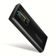 AXAGON EEM2-SD2B, M.2 Enclosure with Display for NVMe & SATA SSD, USB-C 10 Gbps, Screwless, Black - Hard Drive Enclosure