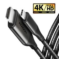 Video kábel AXAGON RVC-HI2MC, USB-C -> HDMI 2.0 cable 1.8 m, 4K/60Hz HDR10, metal case, braided - Video kabel