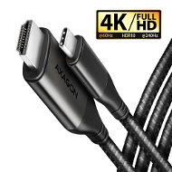 AXAGON RVC-HI2MC, USB-C to HDMI 2.0 cable 1,8m, 4K / 60Hz HDR10, metal case, braided - Videokábel