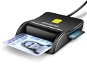 e-Ausweis-Lesegerät AXAGON CRE-SM3SD Smart card / ID card & SD/microSD/SIM card FlatReader, USB-A 1.3m cable - Čtečka eObčanek