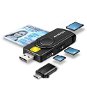 Čítačka občianskych preukazov AXAGON CRE-SMP2A Smart card/ID card & SD/microSD/SIM card PocketReader, USB-A + USB-C - Čtečka eObčanek