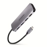 AXAGON HMC-HCR3A 5-in-1 Hub, USB-C 5Gbps, 4x USB-A, HDMI 4k/30Hz, SD/microSD, USB-C cable 20 cm - Port replikátor