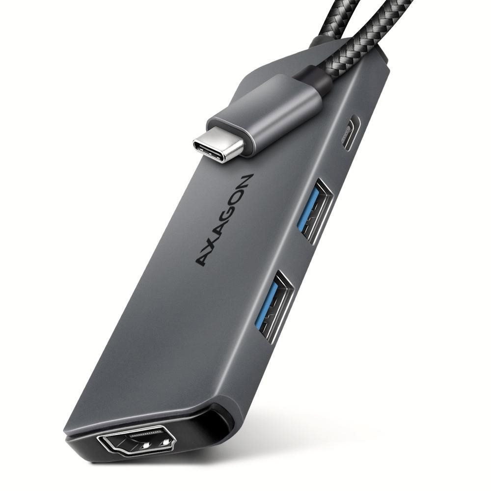 AXAGON HMC-5H8K 5-in-1 Hub, USB-C 5Gbps, 2x USB-A, HDMI 8k/30Hz, PD 100W, USB-C cable, 15cm