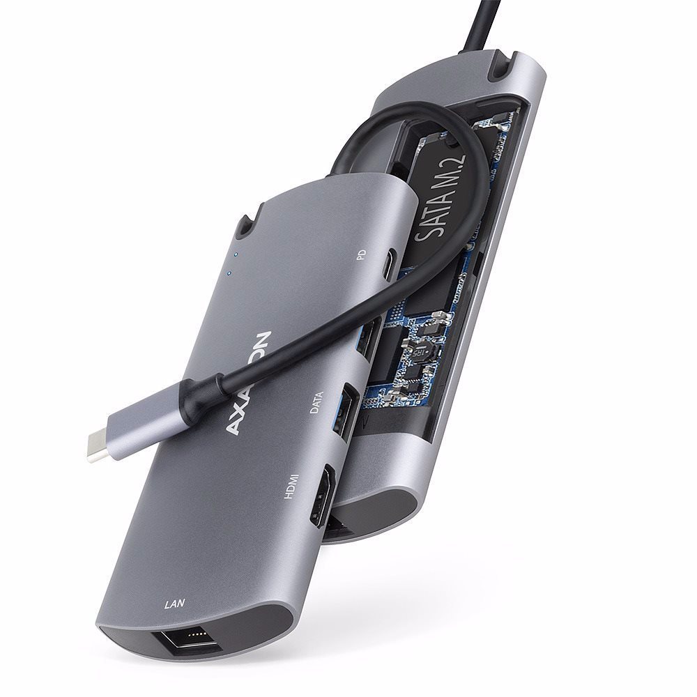AXAGON HMC-6M2 COMBO 6in1 USB-C 3.2 Gen 1 Multiport Hub
