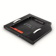 AXAGON RSS-CD09, ALU caddy for 2,5" SSD/HDD into 9,5mm laptop DVD slot, screwless. LED - Merevlemez keret