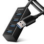 AXAGON HUE-M1AL SuperSpeed USB-A > 4-port MINI Hub, metal, 1,2 m cable - USB hub