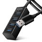 AXAGON HUE-M1AL SuperSpeed USB-A > 4-port MINI Hub, metal, 1.2 m cable - USB Hub