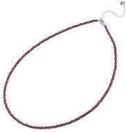 Agato Beaded mineral necklace with garnet POL-N11/47L (Ag925/1000, 1 g) - Necklace