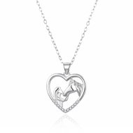 Agato Silver necklace with pendant Horse AGT-N016W 3,03 g) - Necklace