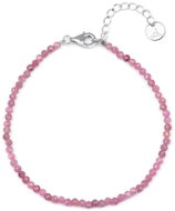 Agato Mineral bracelet with pink tourmaline POL-B19/21L (Ag925/1000, 0,8 g) - Bracelet