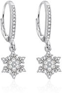Agato Silver dangle earrings Flakes with cubic zirconia AGT-E146LW (Ag925/1000, 2,9 g) - Earrings