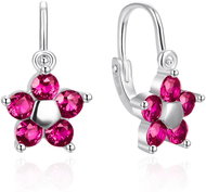 Agato Girl's flower earrings with cubic zirconia AGT-ED001BF (Ag925/1000, 2,58 g) - Earrings