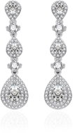 Agato Pendant earrings with clear cubic zirconia AGT-E142PW (Ag925/1000, 4,53 g) - Earrings