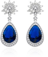 Agato Silver earrings with blue cubic zirconia AGT-E151PBL (Ag925/1000, 5,7 g) - Earrings