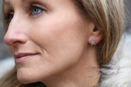 Agato Beautiful silver earrings Snowflakes AGT-E013PW (Ag925/1000, 11,5 g) - Earrings
