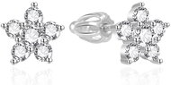 Agato Silver earrings Flowers with cubic zirconia AGT-E097SW (Ag925/1000, 1,5 g) - Earrings