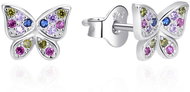 Agato Silver butterfly earrings AGT-E070PC (Ag925/1000, 1 g) - Earrings