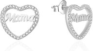 Agato Heart earrings with cubic zirconia Mama AGT-E039PW (Ag925/1000, 1,85 g) - Earrings