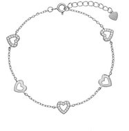 AGAIN Jewelry Silver bracelet with hearts AJNR0005 (Ag925/1000, 2,57 g) - Bracelet