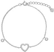 AGAIN Jewelry Stříbrný náramek se srdíčkem a zirkony AJNR0012 (Ag925/1000, 2,08 g) - Náramek
