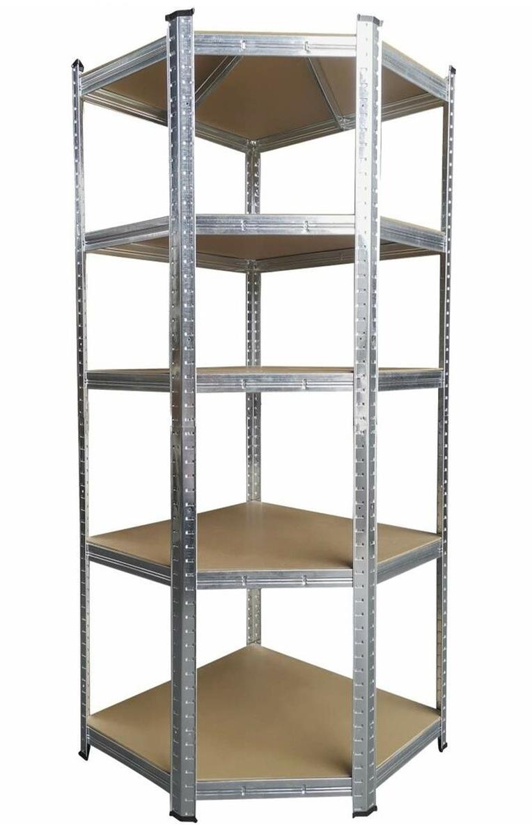 Aga Sarokpolc, fém, 5 polcos, 180×70×40 cm