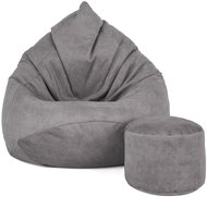 Aga Sedací vak Terra XXXL + podnožník světle šedý - Bean Bag