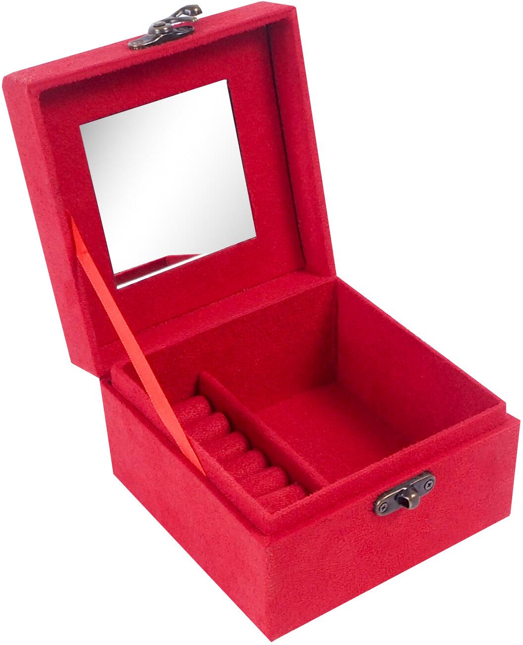 Aga ékszeres doboz 12,2×12,2×8,5 cm, piros
