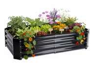 Aga raised bed 140 × 60 × 30 cm galvanized steel black - Raised Garden Bed