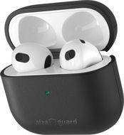 AlzaGuard Genuine Leather Case AirPods 2021 fekete - Fülhallgató tok