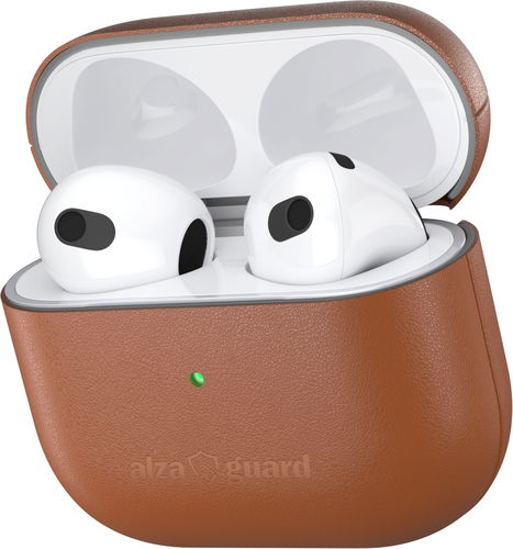 AlzaGuard Genuine Leather Case für AirPods 3 (2021) sattelbraun - Kopfhörer-Hülle - Hauptbild