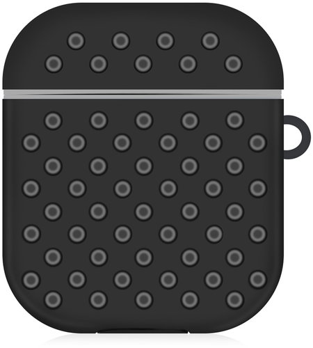 AlzaGuard Silicon Polkadot Case for Airpods 1st and 2nd Gen Black & Grey - Headphone Case - Main image