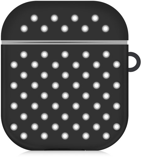 AlzaGuard Silicon Polkadot Case for Airpods 1st and 2nd Gen Black & White - Headphone Case - Main image