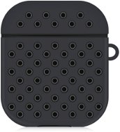 AlzaGuard Silicon Polkadot Case for Airpods 1st and 2nd Gen Grey & Black - Headphone Case