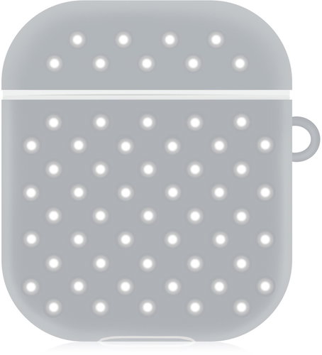 AlzaGuard Silicon Polkadot Case for Airpods 1st and 2nd Gen Grey & White - Headphone Case - Main image