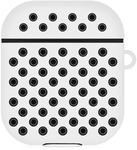 AlzaGuard Silicon Polkadot Case for Airpods 1st and 2nd Generation White and Black - Headphone Case - Main image