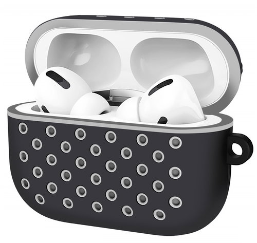 AlzaGuard Silicon Polkadot Case for Airpods Pro, Black and Grey - Headphone Case - Main image