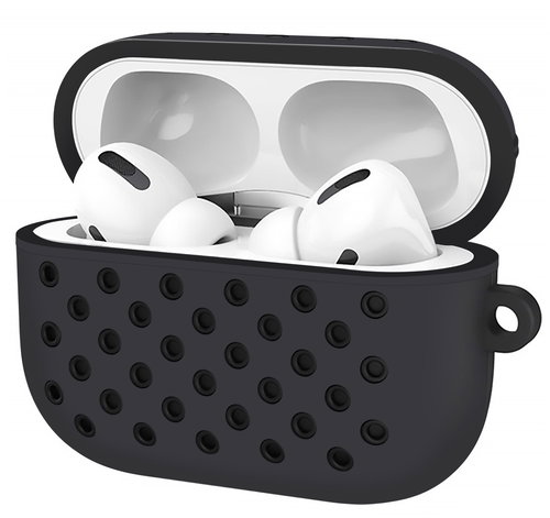 AlzaGuard Silicon Polkadot Case for Airpods Pro, Grey and Black - Headphone Case - Main image