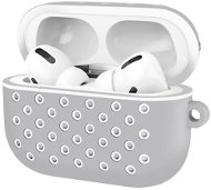 AlzaGuard Silicon Polkadot Case for Airpods Pro, Grey and White - Headphone Case